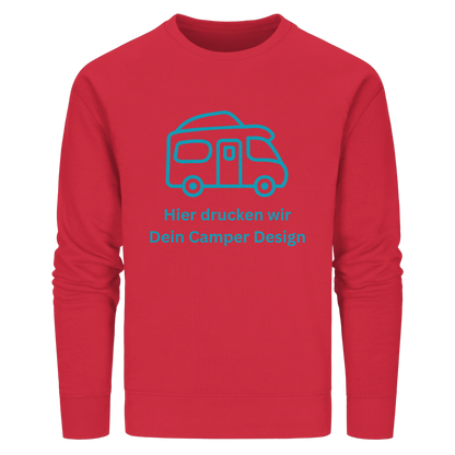 Organic Sweatshirt "Red" - bedruckt mit Deiner Camper Illustration