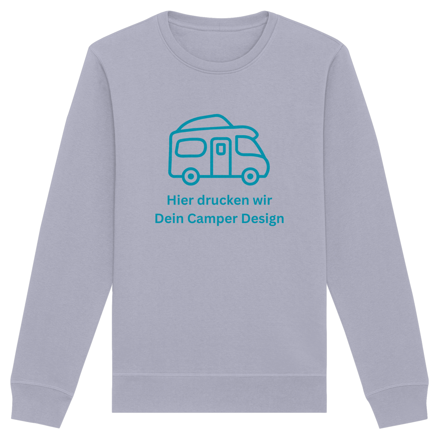 Organic Sweatshirt "Serene Blue" - bedruckt mit Deiner Camper Illustration