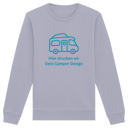 Organic Sweatshirt "Serene Blue" - bedruckt mit Deiner Camper Illustration