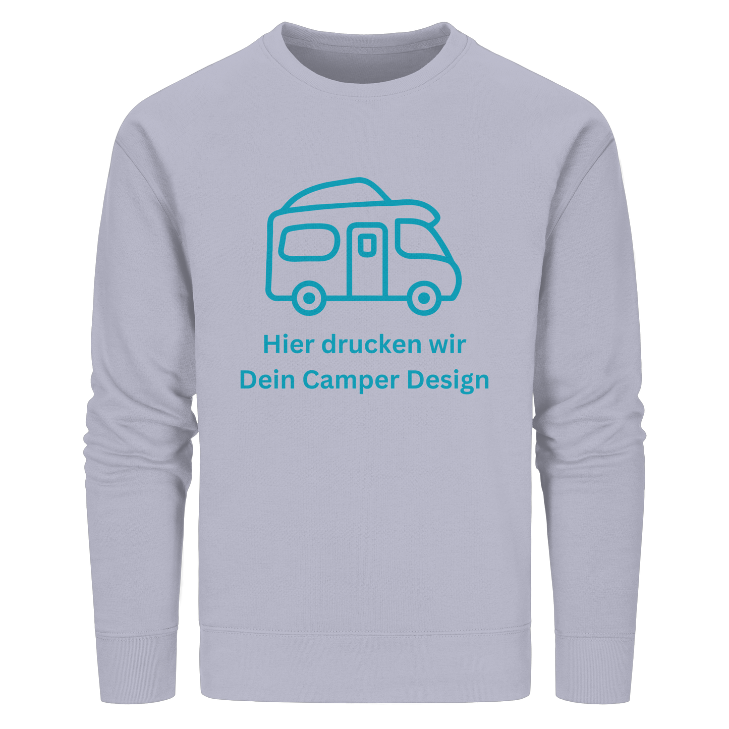 Organic Sweatshirt "Serene Blue" - bedruckt mit Deiner Camper Illustration