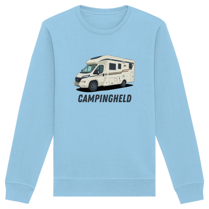 Organic Sweatshirt "Sky Blue" - bedruckt mit Deiner Camper Illustration