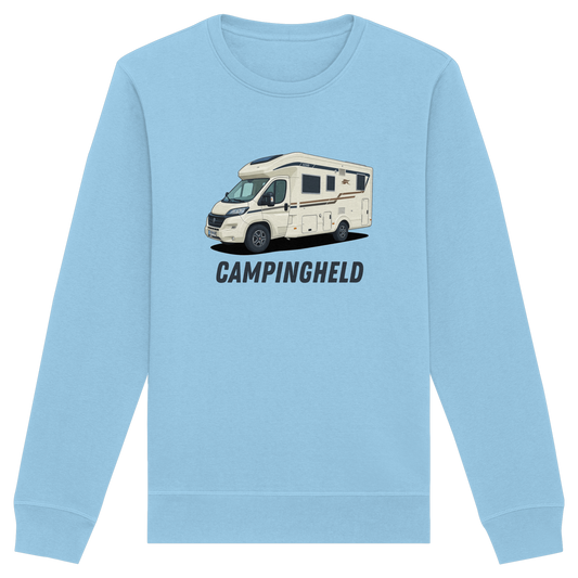 Organic Sweatshirt "Sky Blue" - bedruckt mit Deiner Camper Illustration