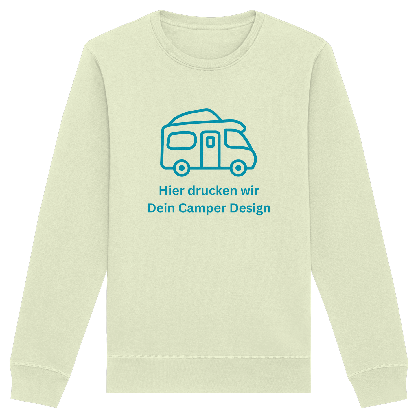 Organic Sweatshirt "Stem Green" - bedruckt mit Deiner Camper Illustration