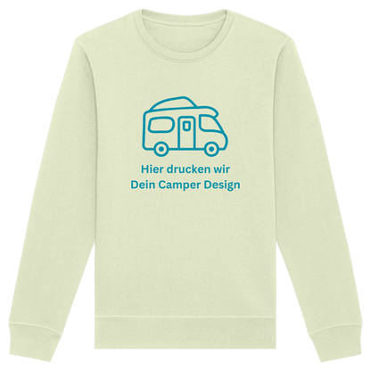 Organic Sweatshirt "Stem Green" - bedruckt mit Deiner Camper Illustration