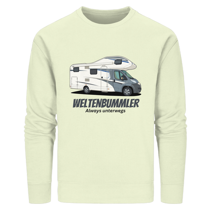 Organic Sweatshirt "Stem Green" - bedruckt mit Deiner Camper Illustration