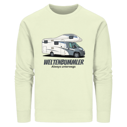 Organic Sweatshirt "Stem Green" - bedruckt mit Deiner Camper Illustration