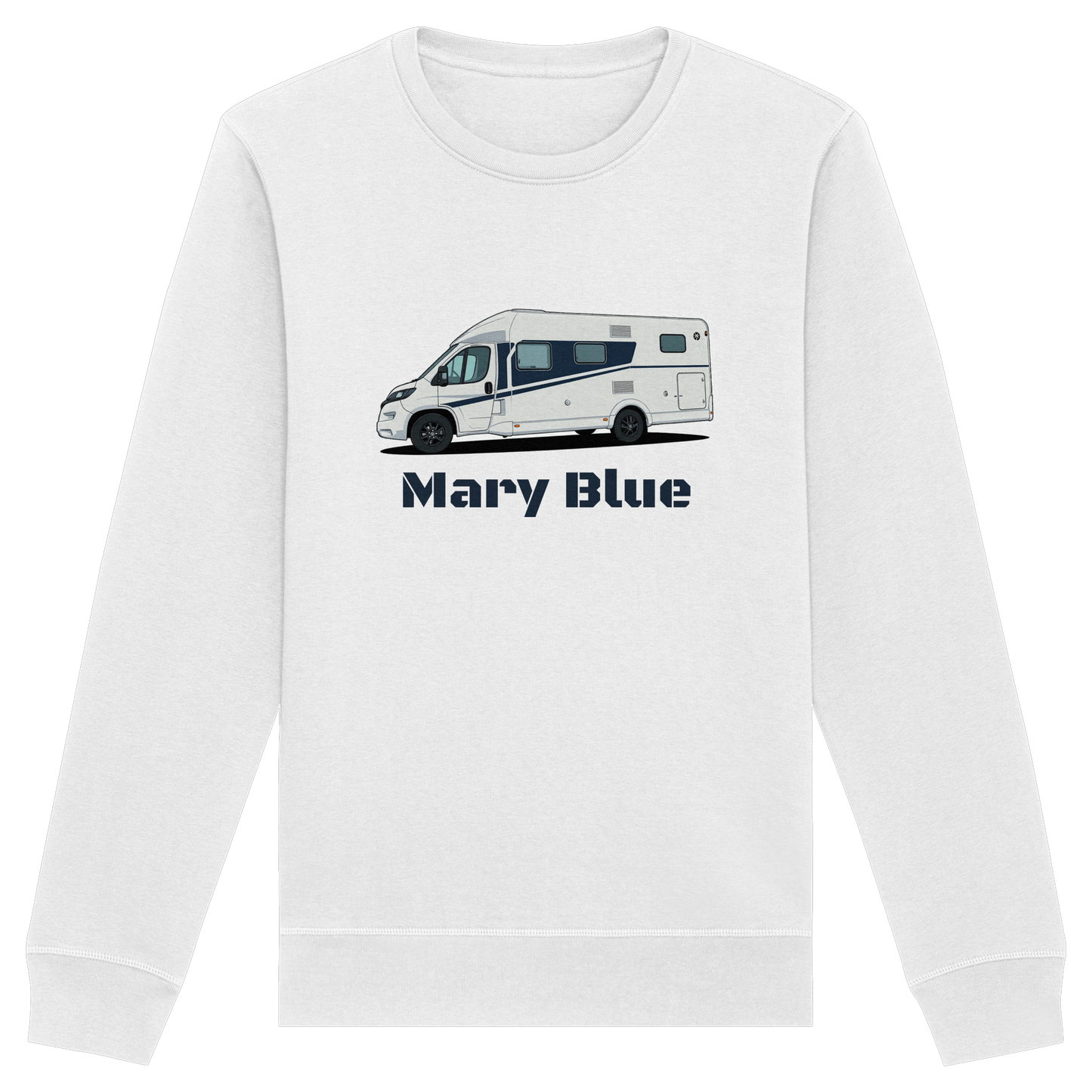 Organic Sweatshirt "White" - bedruckt mit Deiner Camper Illustration