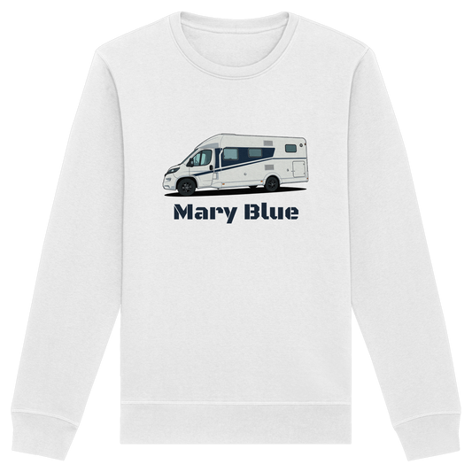 Organic Sweatshirt "White" - bedruckt mit Deiner Camper Illustration