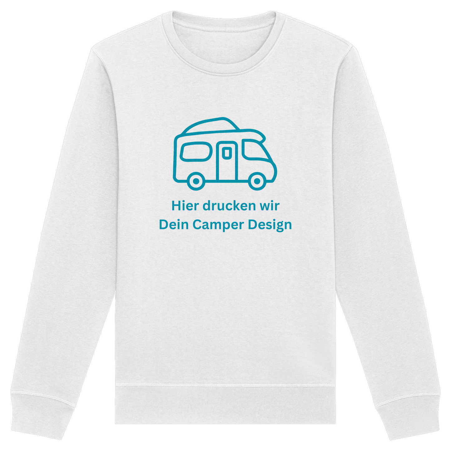 Organic Sweatshirt "White" - bedruckt mit Deiner Camper Illustration