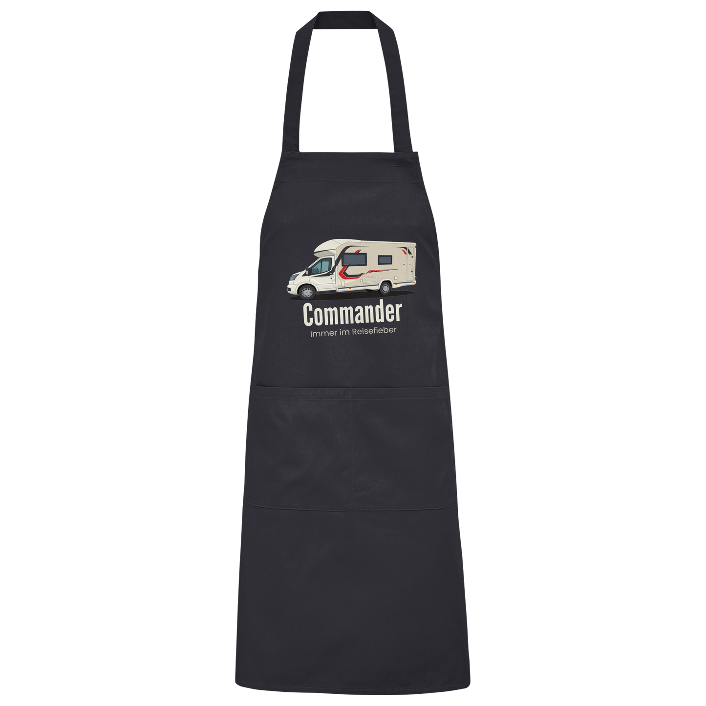 Organic Grillschürze "Black" - bedruckt mit Deiner Camper Illustration