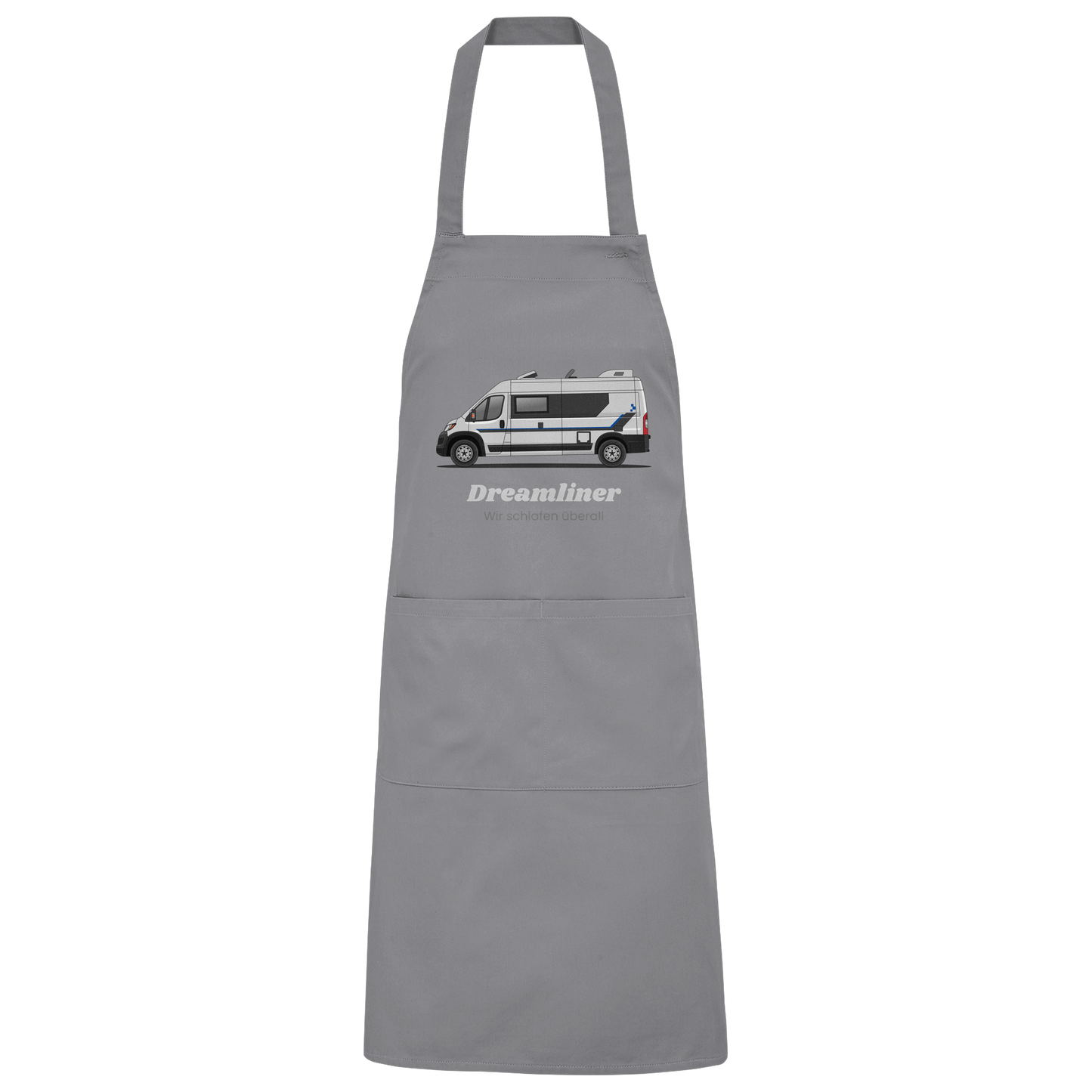Organic Grillschürze "Dark Grey (Solid)" - bedruckt mit Deiner Camper Illustration