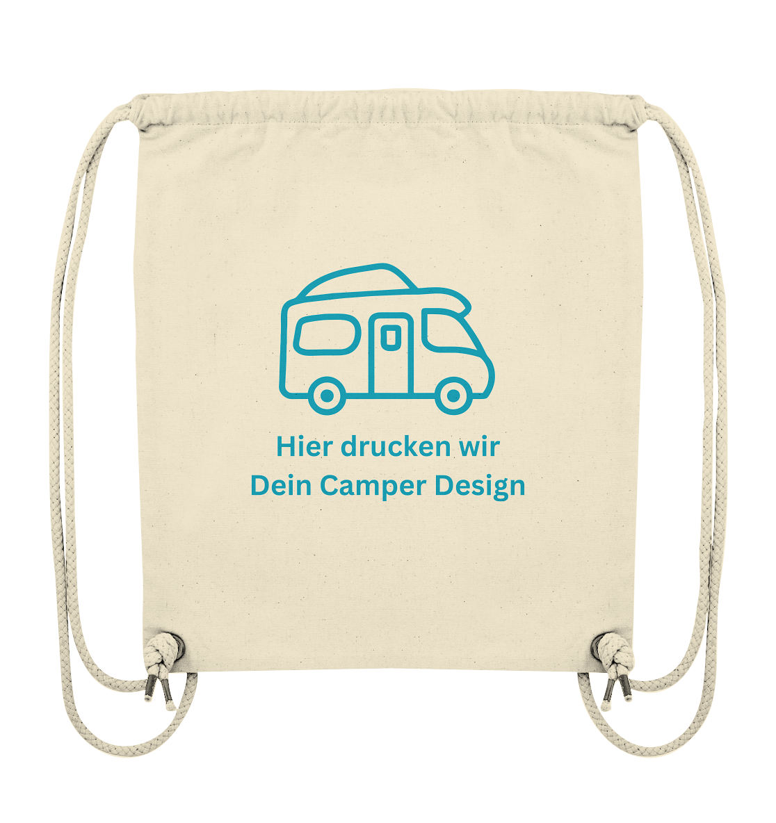 Organic Gym-Bag "Natural" - bedruckt mit Deiner Camper Illustration