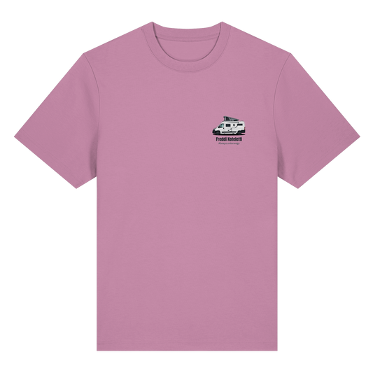 Premium Organic Shirt "Bubble Pink" - vorne und hinten bedruckt mit Deiner Camper Illustration