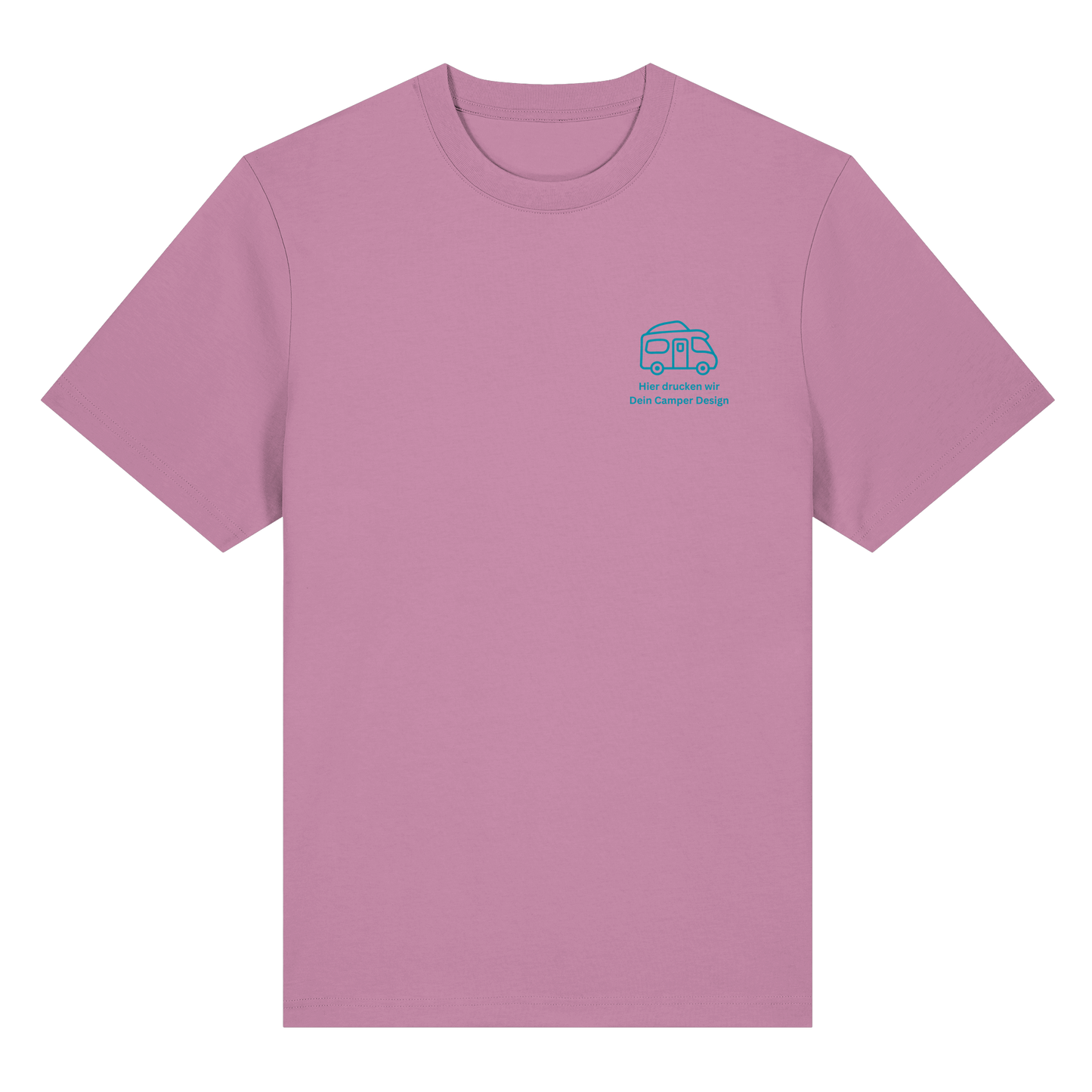 Premium Organic Shirt "Bubble Pink" - vorne und hinten bedruckt mit Deiner Camper Illustration