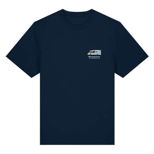 Premium Organic Shirt "French Navy" - vorne und hinten bedruckt mit Deiner Camper Illustration