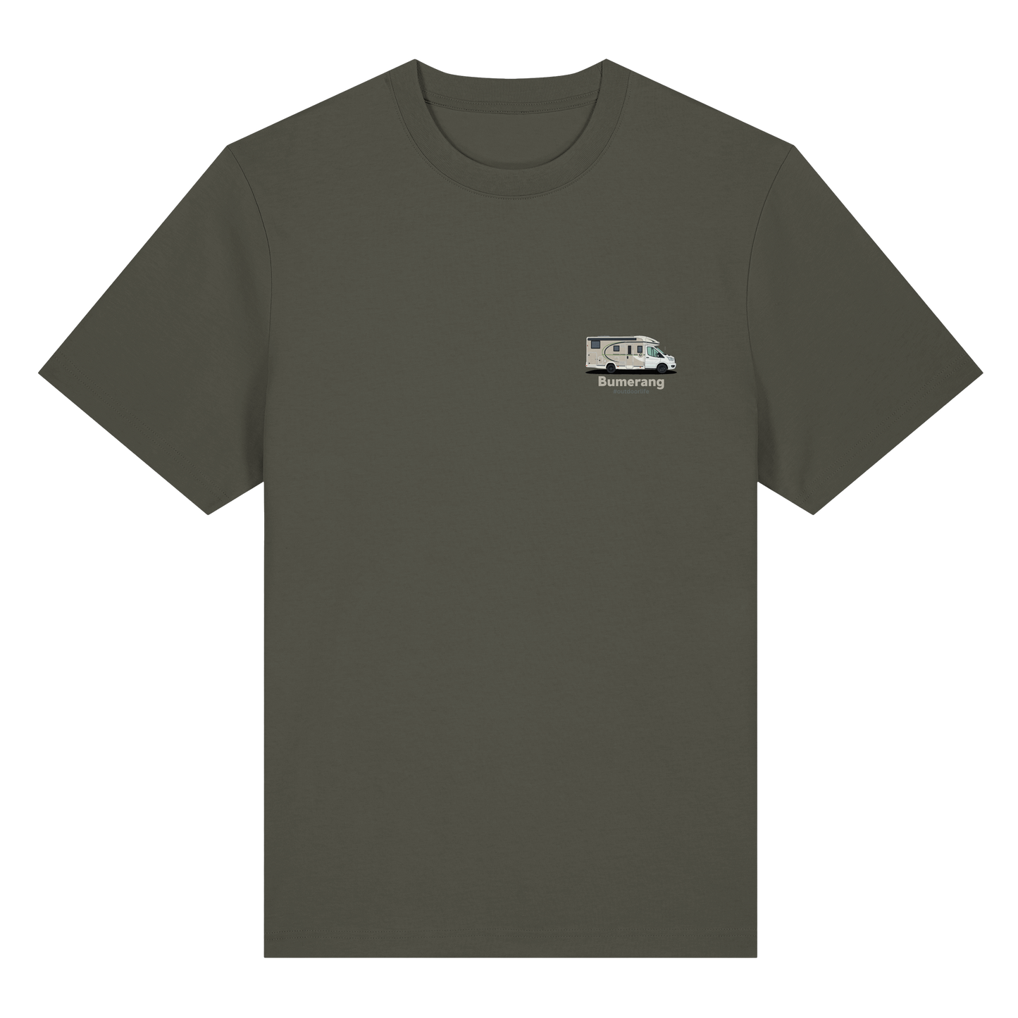 Premium Organic Shirt "Khaki" - vorne und hinten bedruckt mit Deiner Camper Illustration