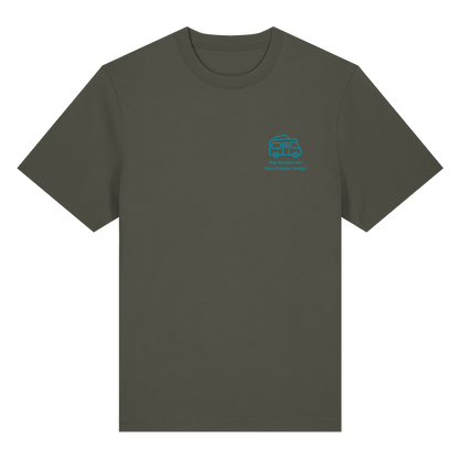 Premium Organic Shirt "Khaki" - vorne und hinten bedruckt mit Deiner Camper Illustration