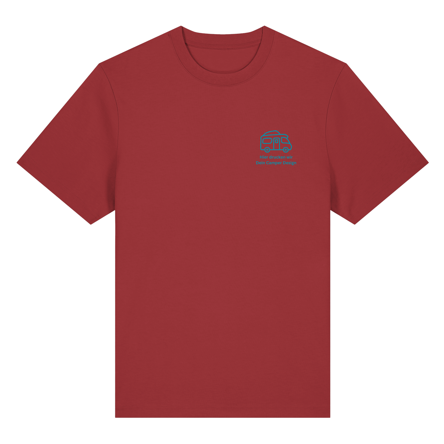 Premium Organic Shirt "Red Earth" - vorne und hinten bedruckt mit Deiner Camper Illustration