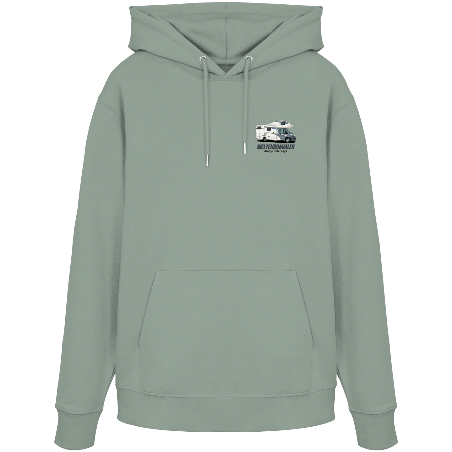 Premium Organic Hoodie "Aloe" - vorne und hinten bedruckt mit Deiner Camper Illustration