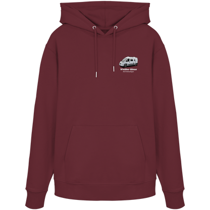 Premium Organic Hoodie "Burgundy" - vorne und hinten bedruckt mit Deiner Camper Illustration