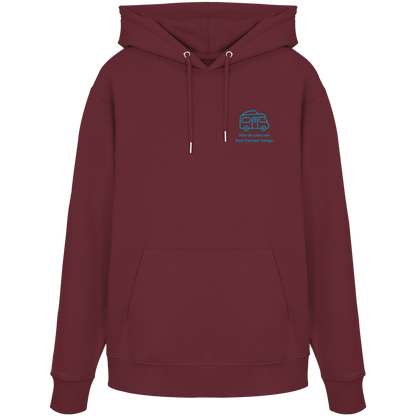 Premium Organic Hoodie "Burgundy" - vorne und hinten bedruckt mit Deiner Camper Illustration