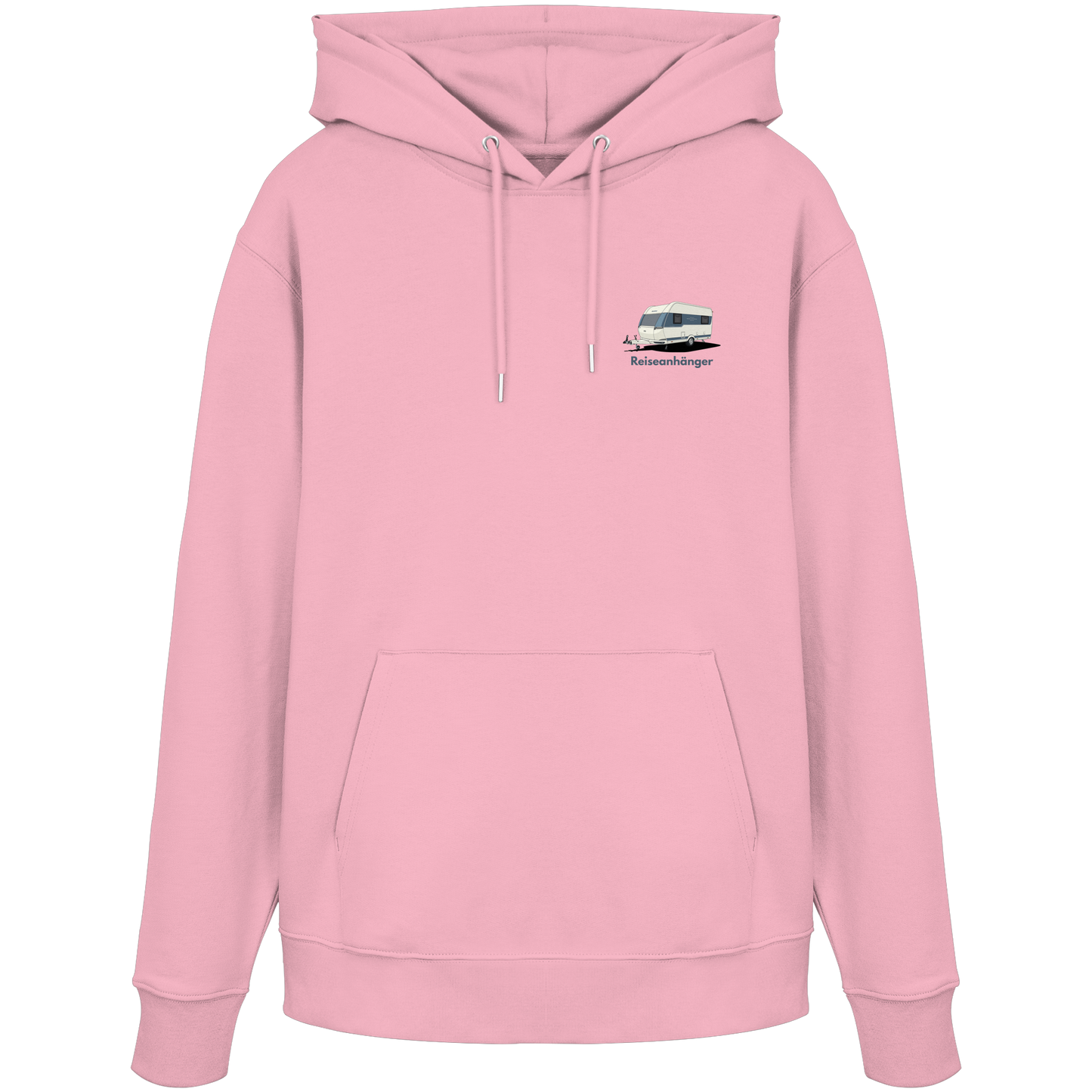 Premium Organic Hoodie "Cotton Pink" - vorne und hinten bedruckt mit Deiner Camper Illustration