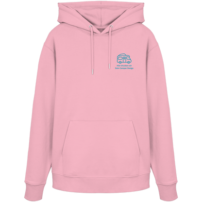 Premium Organic Hoodie "Cotton Pink" - vorne und hinten bedruckt mit Deiner Camper Illustration