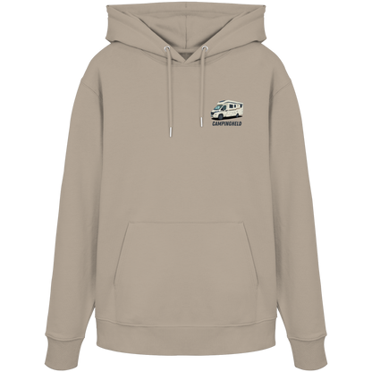 Premium Organic Hoodie "Desert Dust" - vorne und hinten bedruckt mit Deiner Camper Illustration