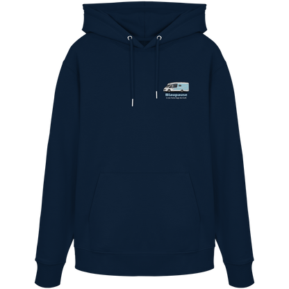 Premium Organic Hoodie "French Navy" - vorne und hinten bedruckt mit Deiner Camper Illustration