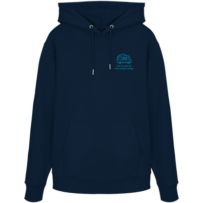 Premium Organic Hoodie "French Navy" - vorne und hinten bedruckt mit Deiner Camper Illustration