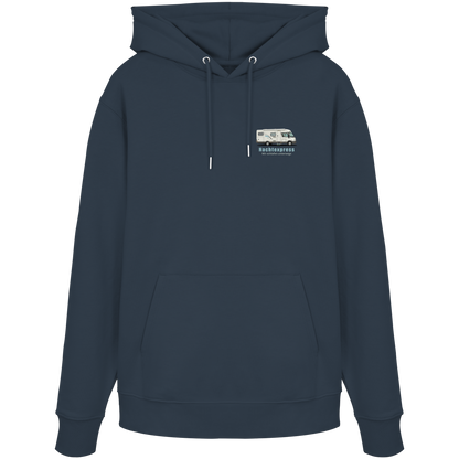 Premium Organic Hoodie "India Ink Grey" - vorne und hinten bedruckt mit Deiner Camper Illustration