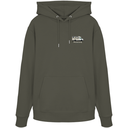 Premium Organic Hoodie "Khaki" - vorne und hinten bedruckt mit Deiner Camper Illustration