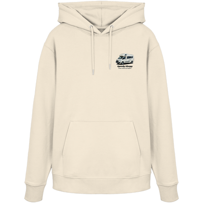 Premium Organic Hoodie "Natural Raw" - vorne und hinten bedruckt mit Deiner Camper Illustration