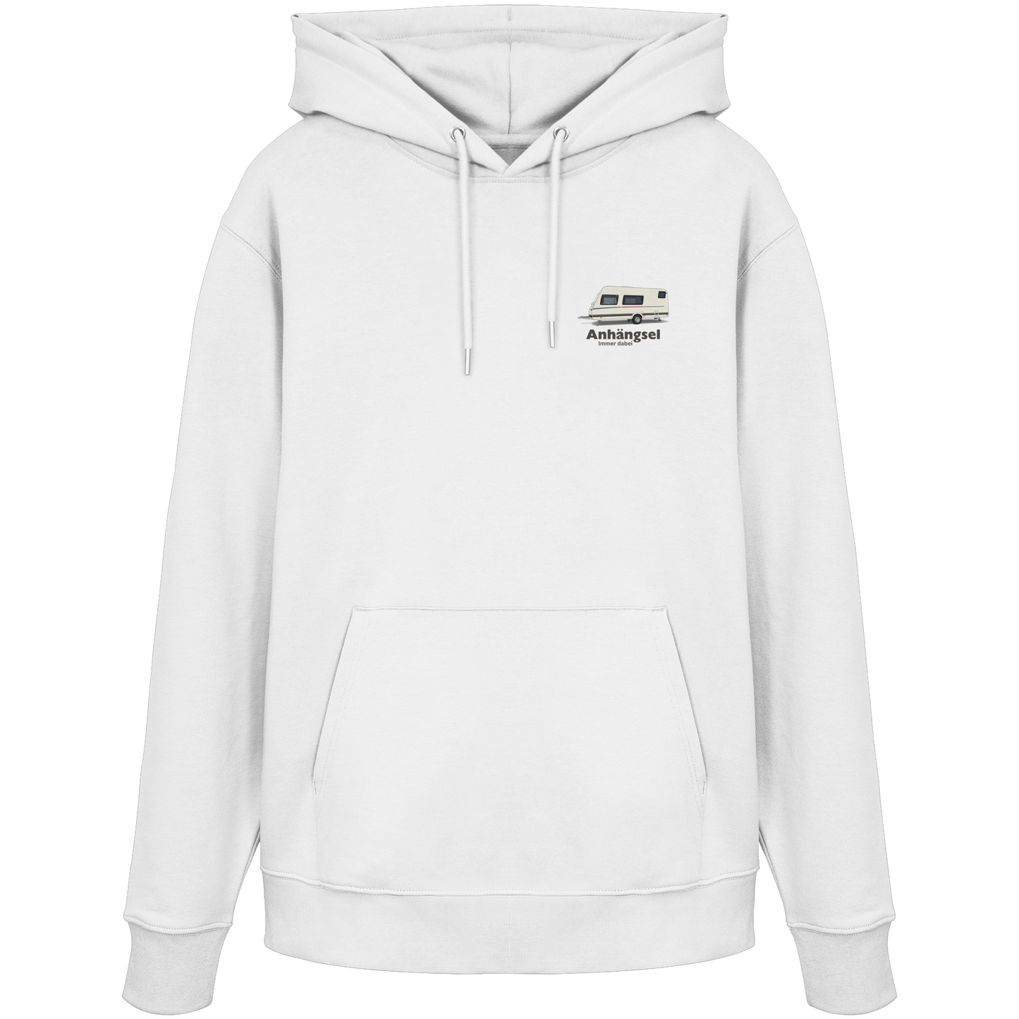Premium Organic Hoodie "White" - vorne und hinten bedruckt mit Deiner Camper Illustration