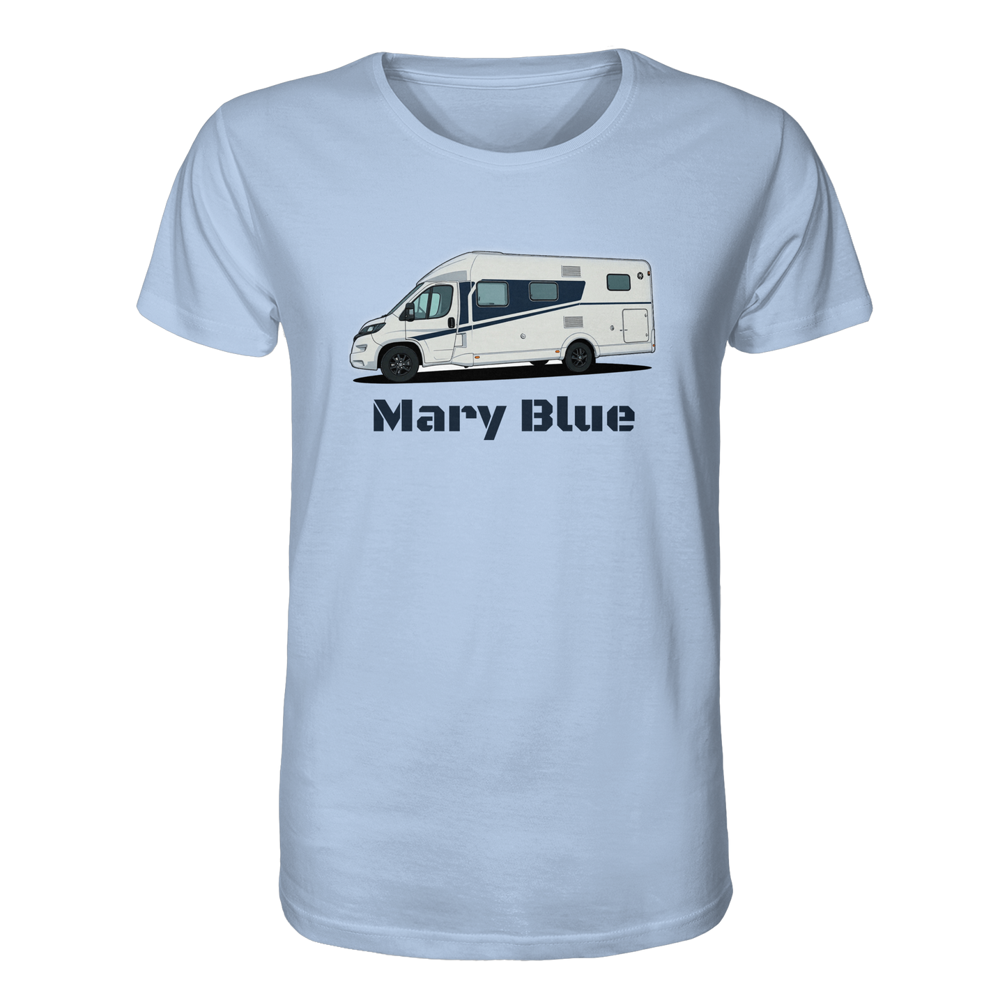 Organic Shirt "Blue Soul" - bedruckt mit Deiner Camper Illustration