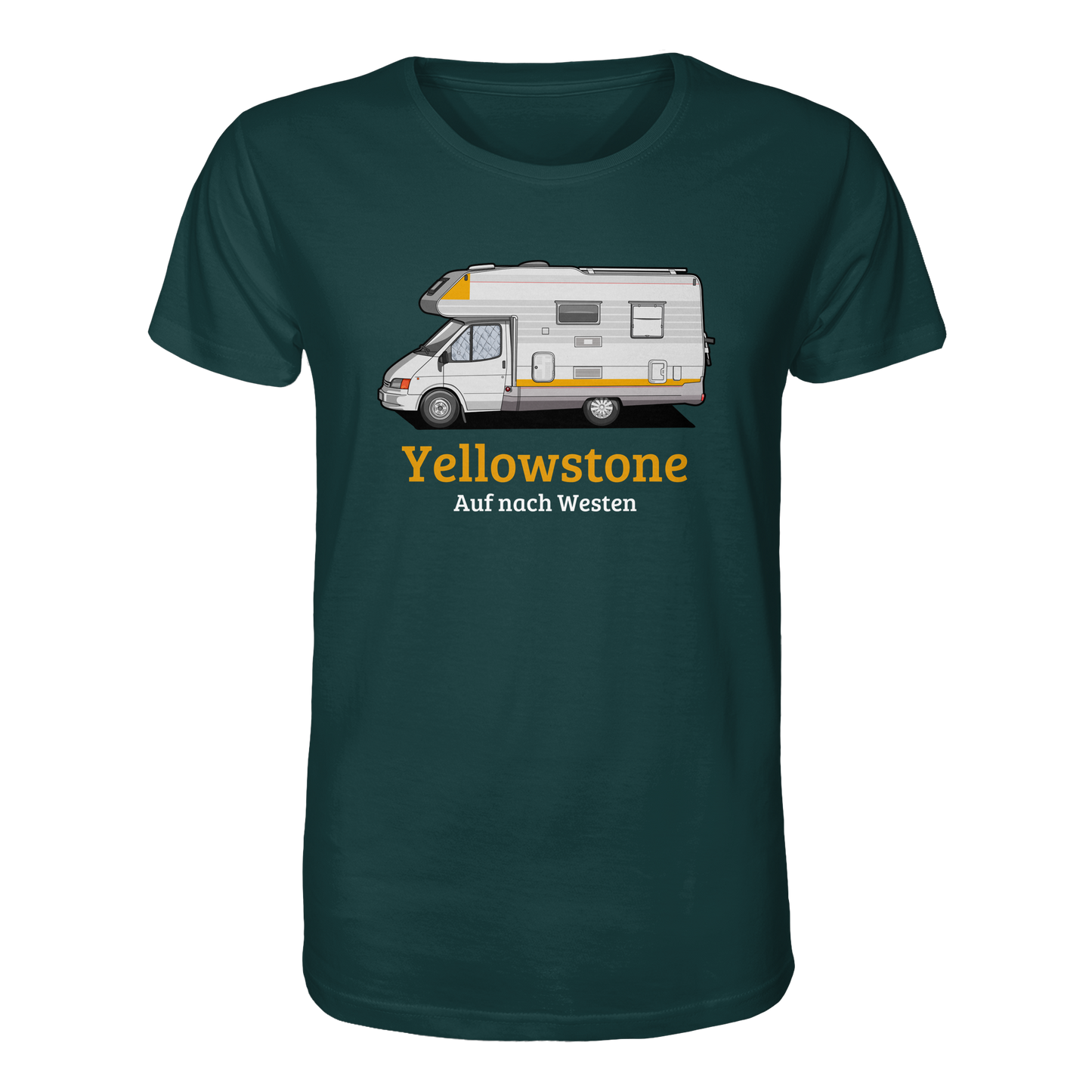 Organic Shirt "Glazed Green" - bedruckt mit Deiner Camper Illustration