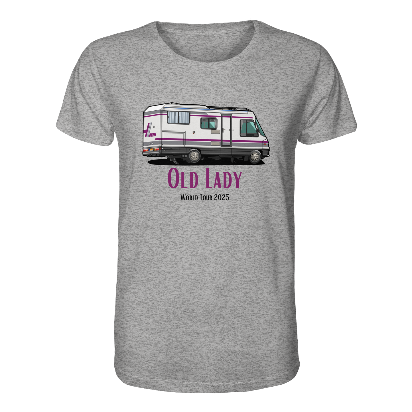 Organic Shirt "Heather Grey" - bedruckt mit Deiner Camper Illustration