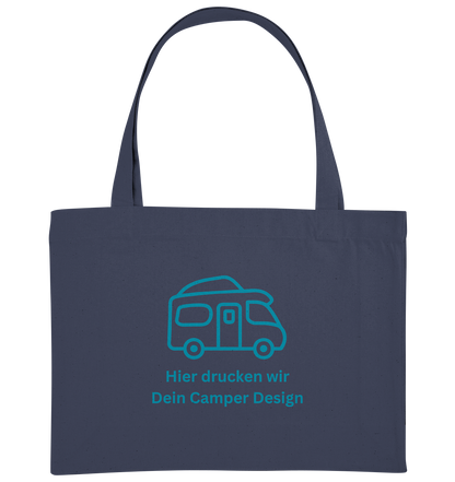 Organic Shopping-Bag "Midnight Blue" - bedruckt mit Deiner Camper Illustration