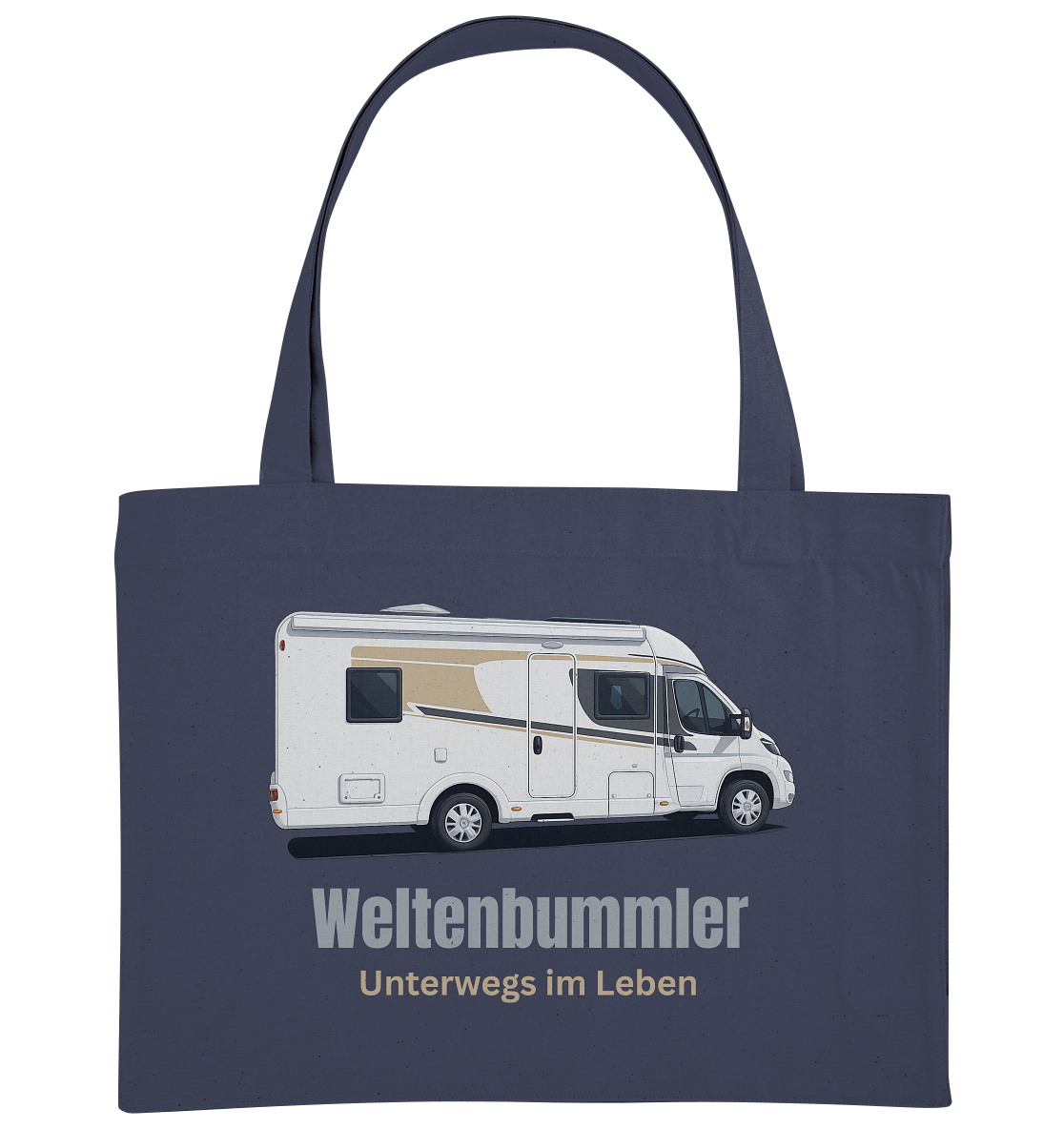 Organic Shopping-Bag "Midnight Blue" - bedruckt mit Deiner Camper Illustration