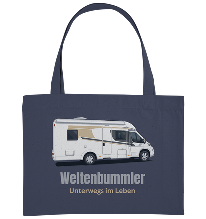 Organic Shopping-Bag "Midnight Blue" - bedruckt mit Deiner Camper Illustration