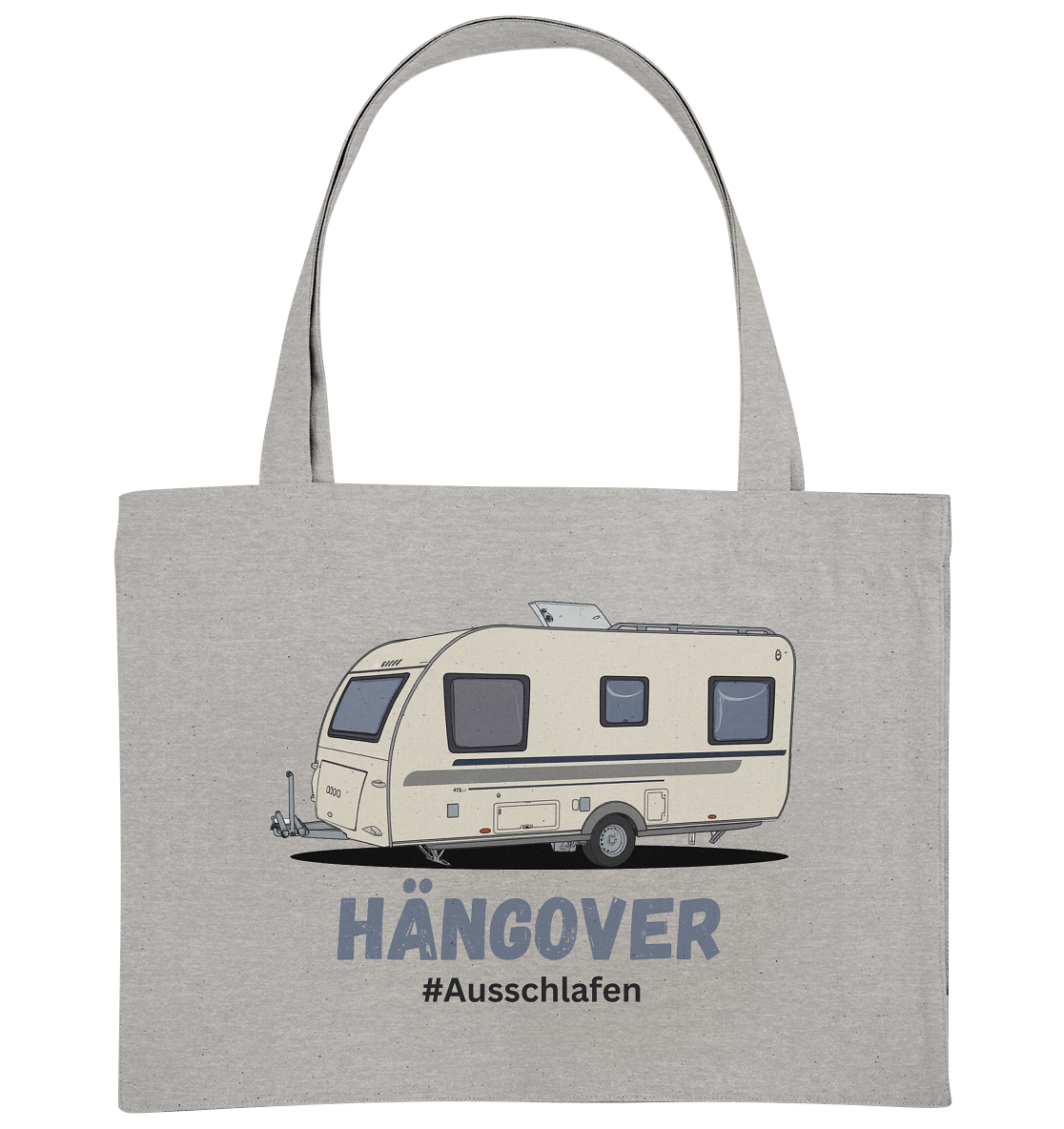 Organic Shopping-Bag "Heather Grey" - bedruckt mit Deiner Camper Illustration