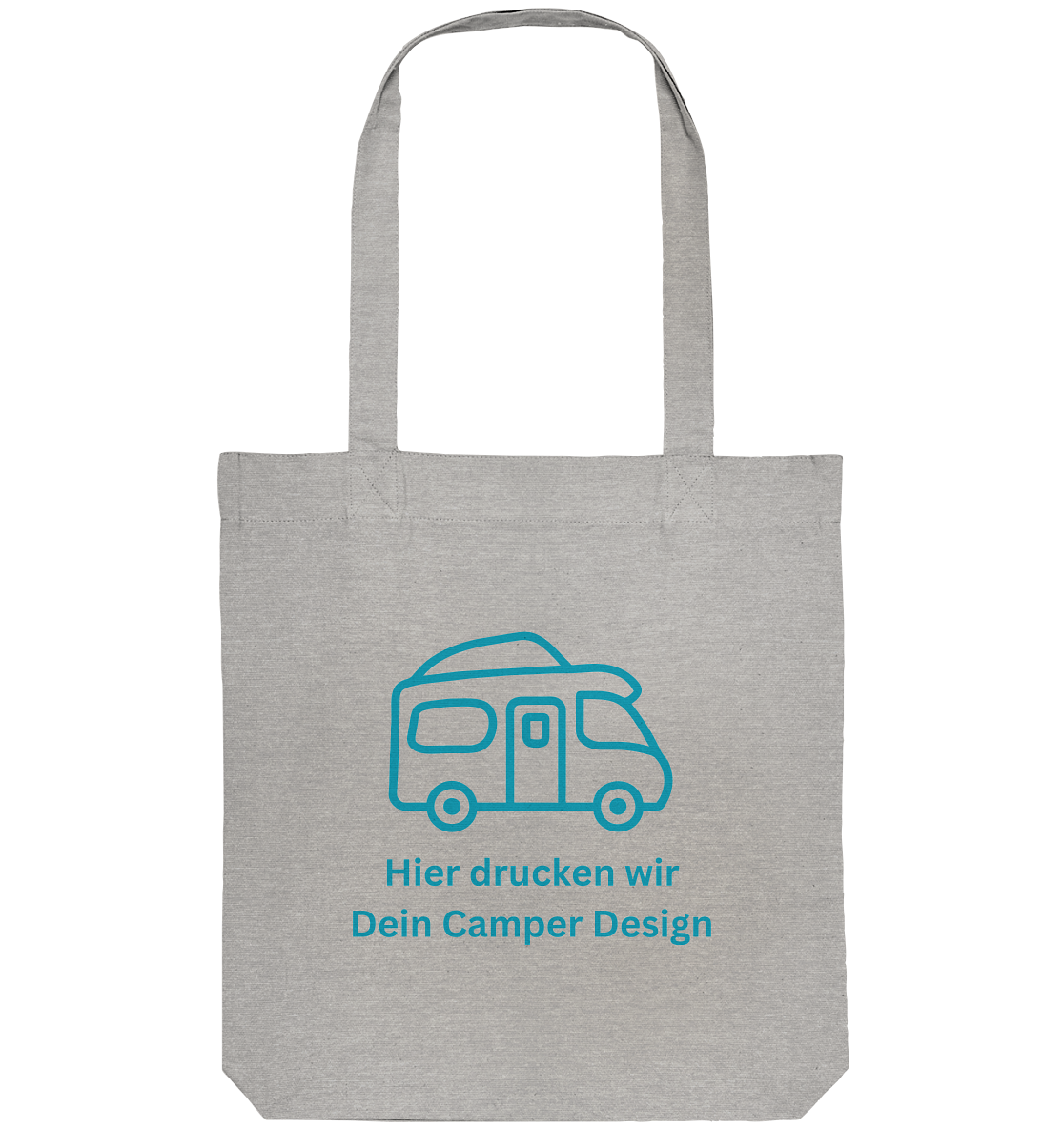 Organic Tote-Bag "Heather Grey" - bedruckt mit Deiner Camper Illustration