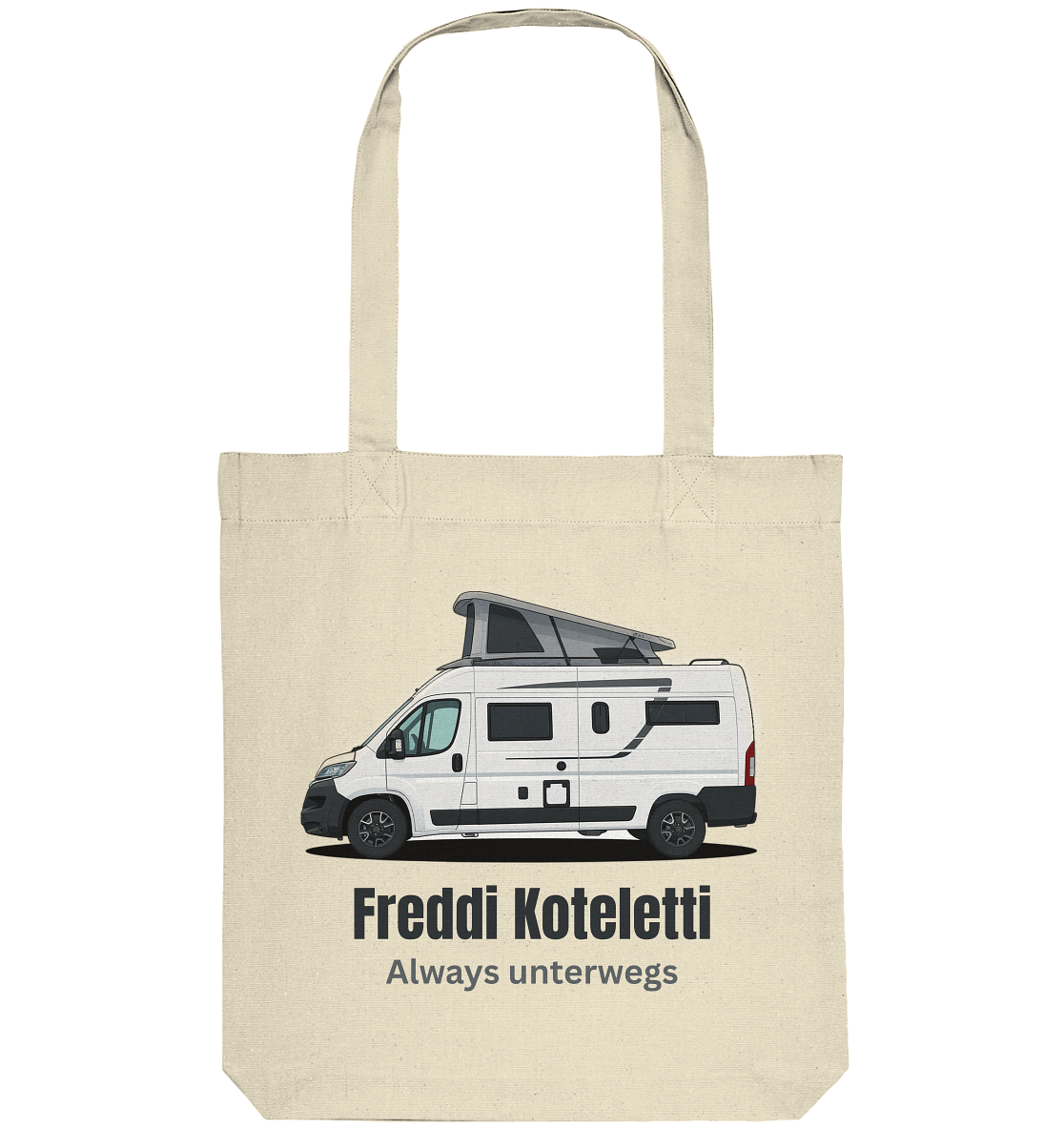 Organic Tote-Bag "Natural" - bedruckt mit Deiner Camper Illustration
