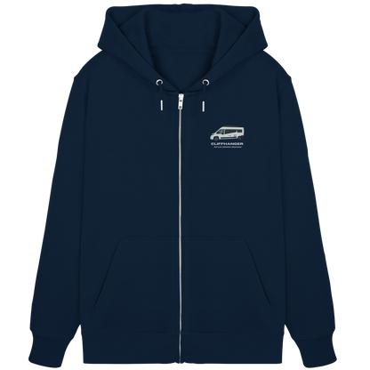 Premium Organic Zipper "French Navy" - vorne und hinten bedruckt mit Deiner Camper Illustration