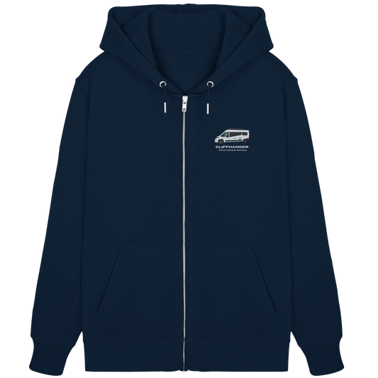Premium Organic Zipper "French Navy" - vorne und hinten bedruckt mit Deiner Camper Illustration