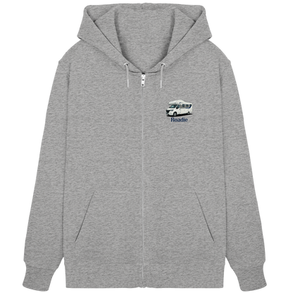 Premium Organic Zipper "Heather Grey" - vorne und hinten bedruckt mit Deiner Camper Illustration