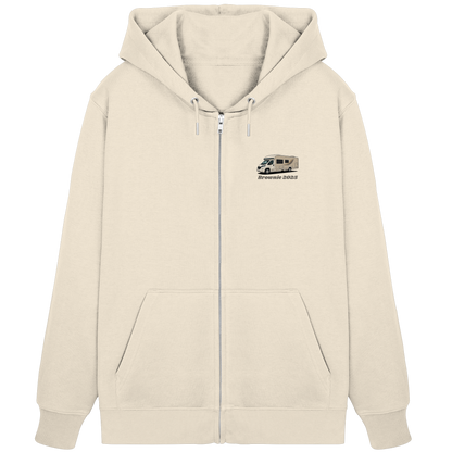 Premium Organic Zipper "Natural Raw" - vorne und hinten bedruckt mit Deiner Camper Illustration