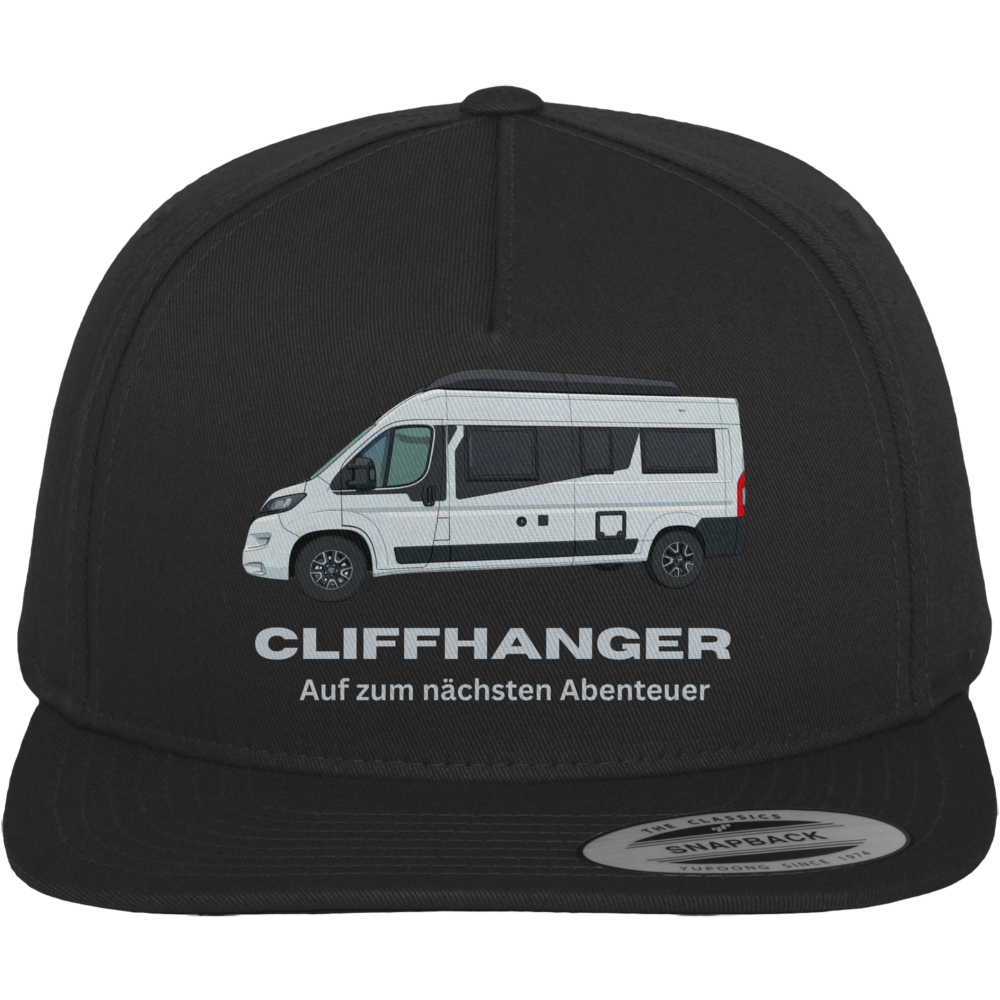 Premium Snapback Cap "Black" - bedruckt mit Deiner Camper Illustration