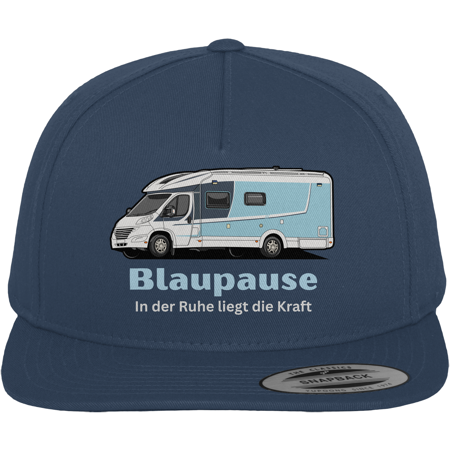 Premium Snapback Cap "Navy" - bedruckt mit Deiner Camper Illustration