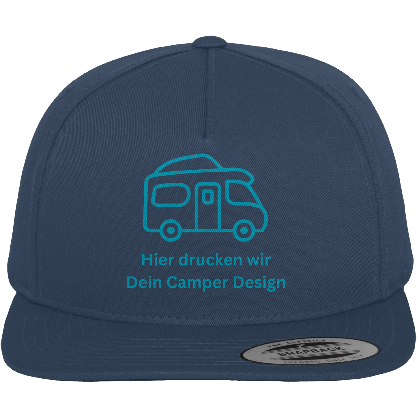 Premium Snapback Cap "Navy" - bedruckt mit Deiner Camper Illustration